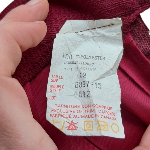 Pinstripe Maroon Skirt - Picture 4 of 5